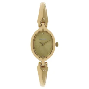 SONATA onata Quartz Analog Champagne Dial Metal Strap Watch for Women 8048YM02