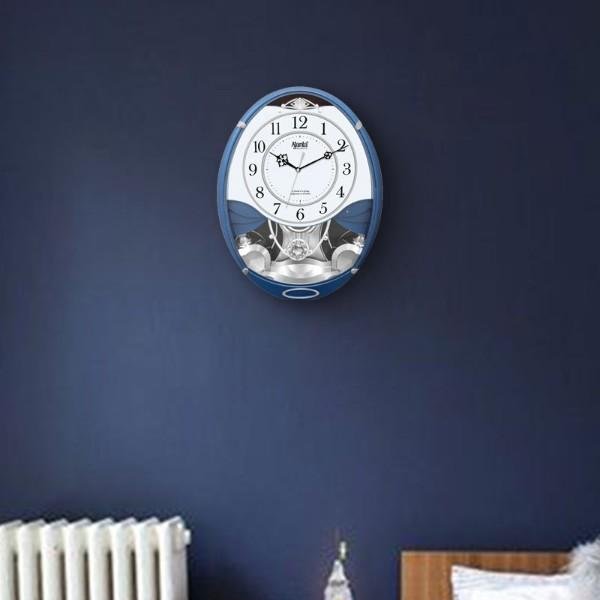 Ajanta-Wall-Clock-–-Classic-Musical-Pendulum-Quartz-Wall-Clock-–-Pendulum-Clock-with-Decorative-Daimonds-–-3927-blue