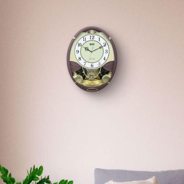 Ajanta-Wall-Clock-–-Classic-Musical-Pendulum-Quartz-Wall-Clock-–-Pendulum-Clock-with-Decorative-Daimonds-–-3927-brown