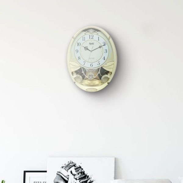 Ajanta-Wall-Clock-–-Classic-Musical-Pendulum-Quartz-Wall-Clock-–-Pendulum-Clock-with-Decorative-Daimonds-–-3927-ivory