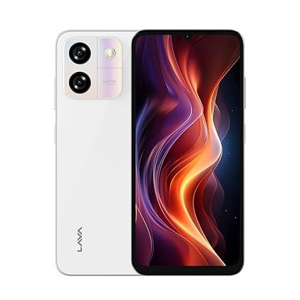 Lava Yuva Smart Glossy White front back