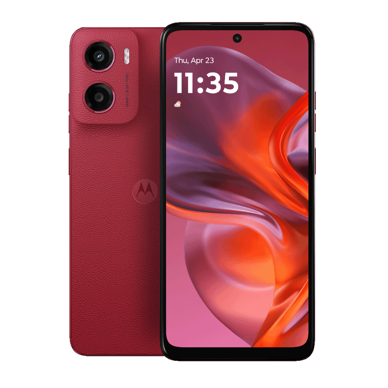 Motorola moto g05 Plum Red front back