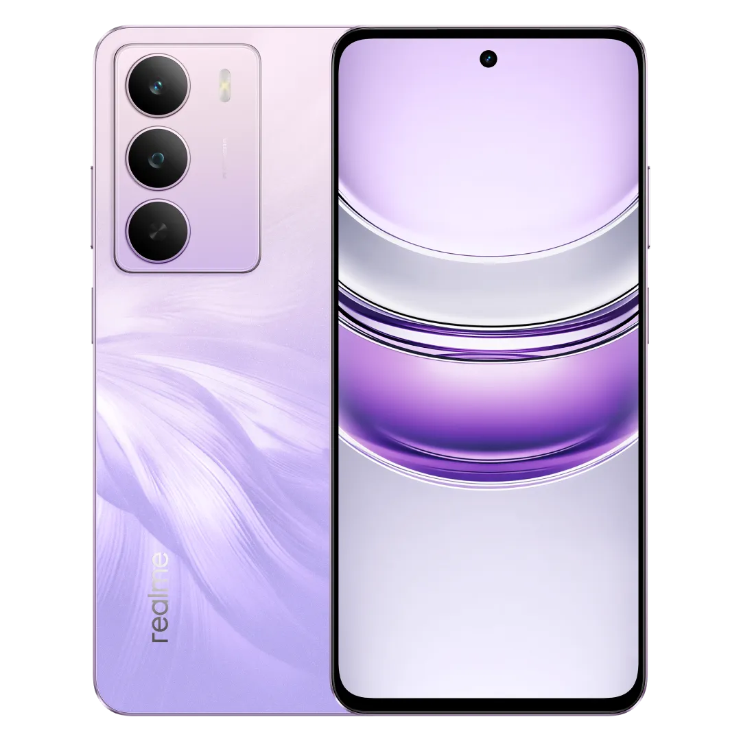 Realme P3 Lite 5G Purple Blossom front back