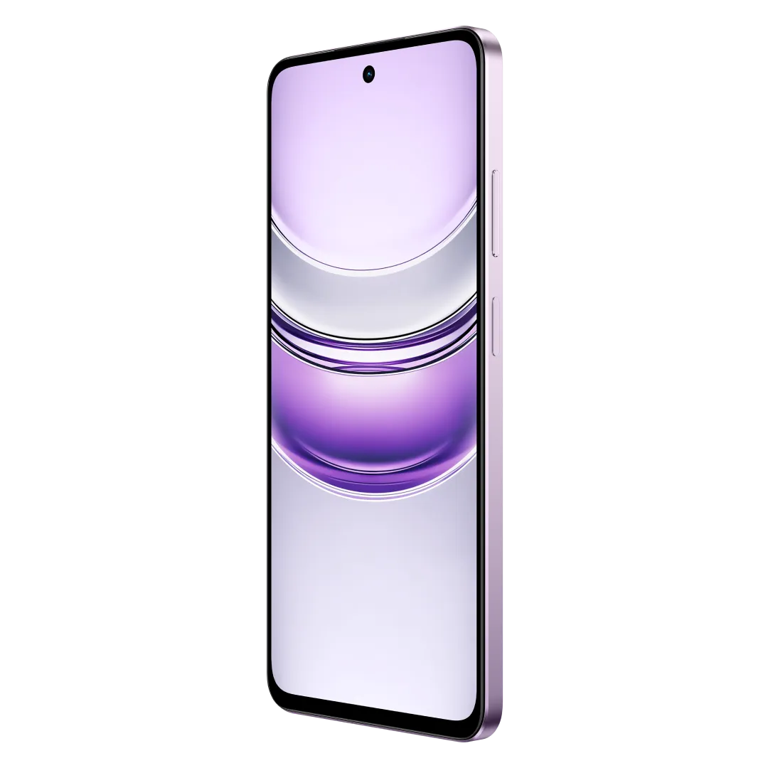 Realme P3 Lite 5G Purple Blossom front tilted