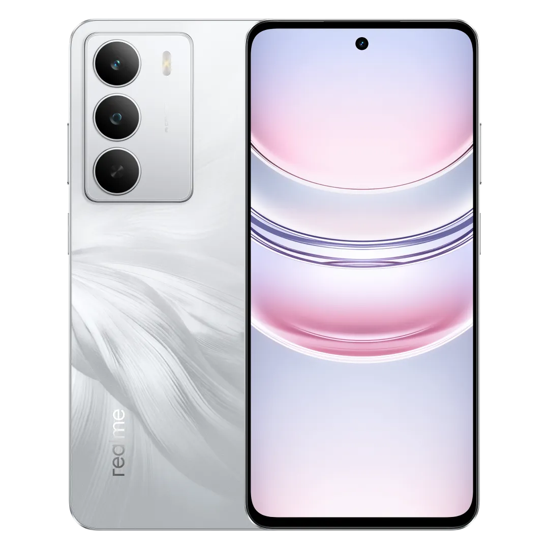 Realme P3 Lite 5G lily white Front back