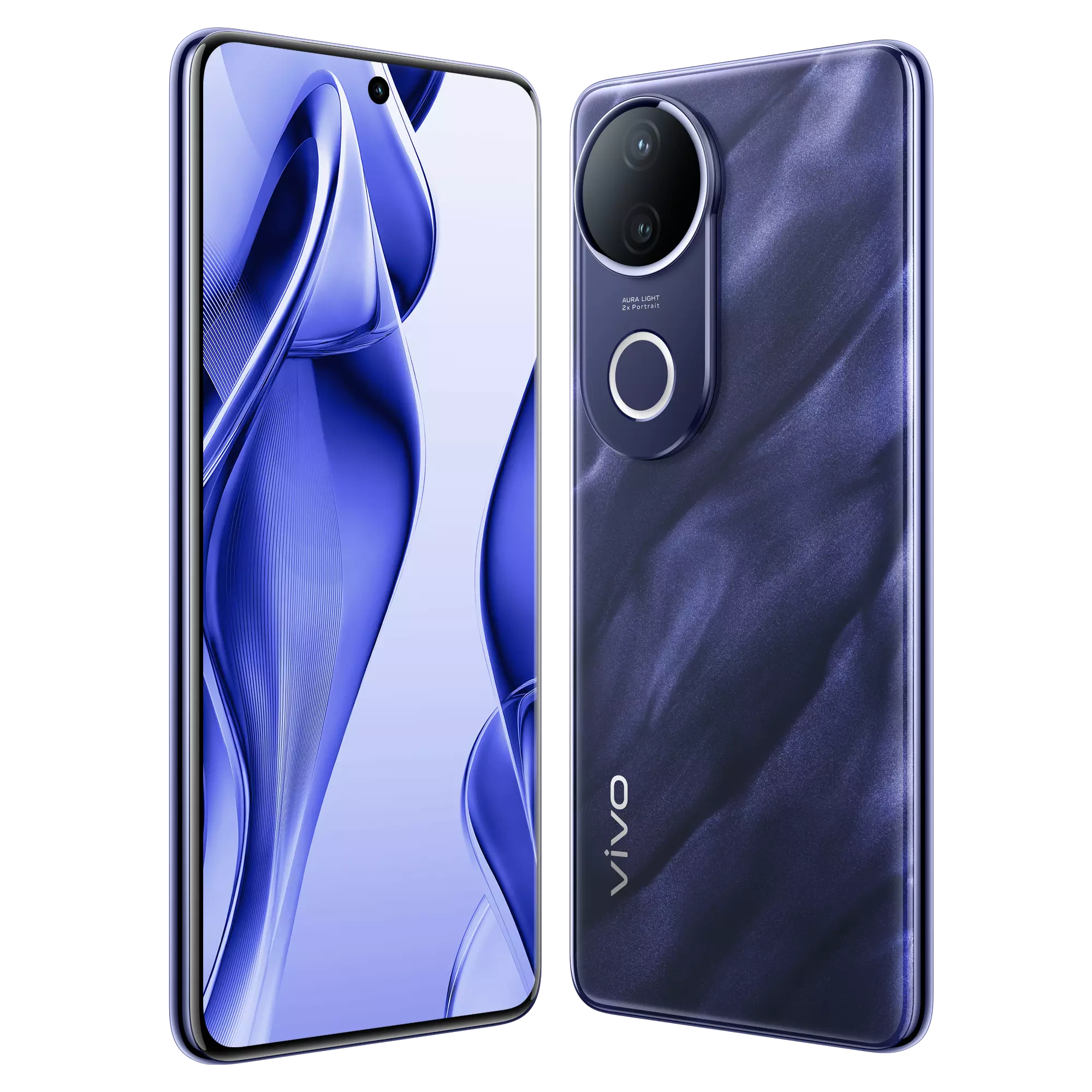 VIVO V50e 5G Sapphire Blue front back inclined 2