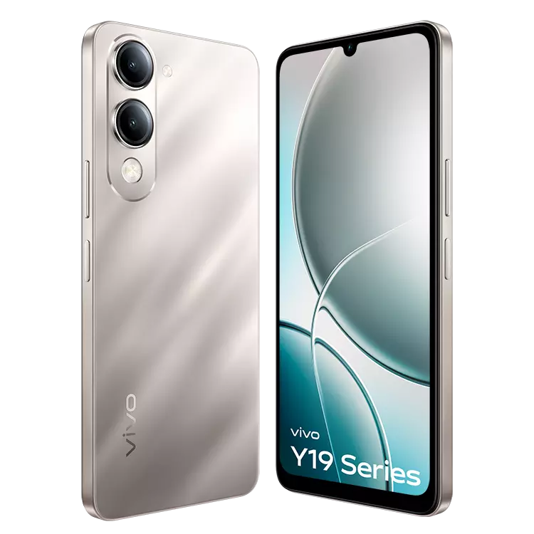 VIVO Y19 5G Titanium Silver FRONT BACK INCLINED
