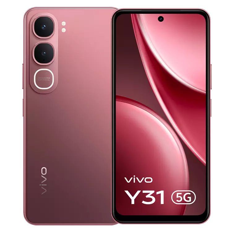 VIVO Y31 5G Rose Red front back