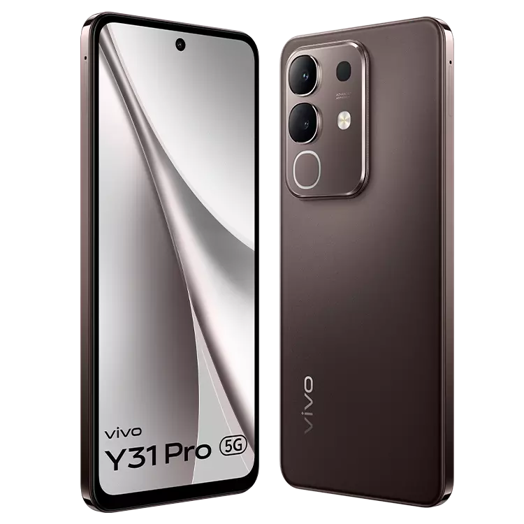 VIVO Y31 Pro 5G Mocha Brown front back inclined 2