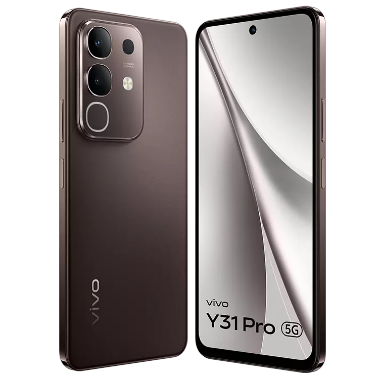 VIVO Y31 Pro 5G Mocha Brown front back inclined