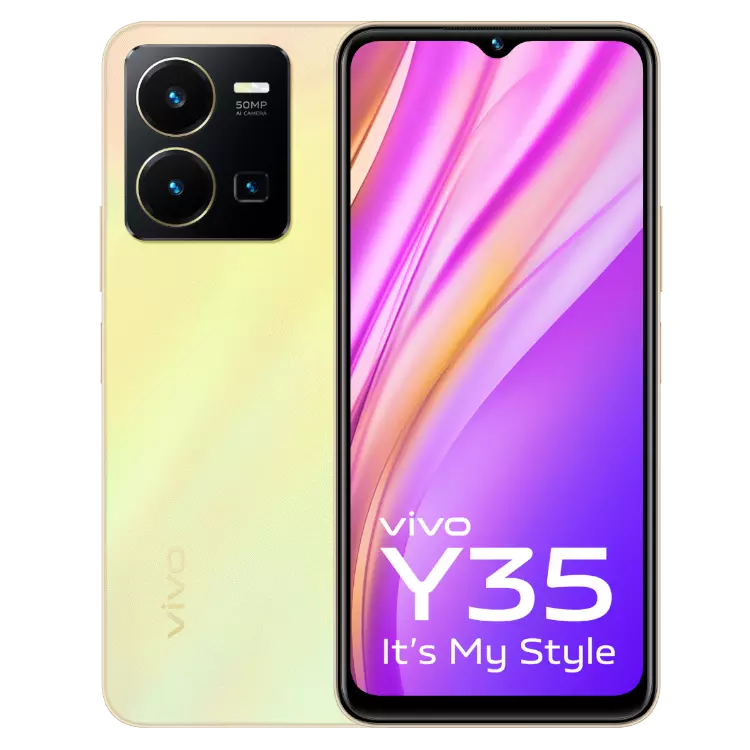 VIVO Y35 dawn gold front back