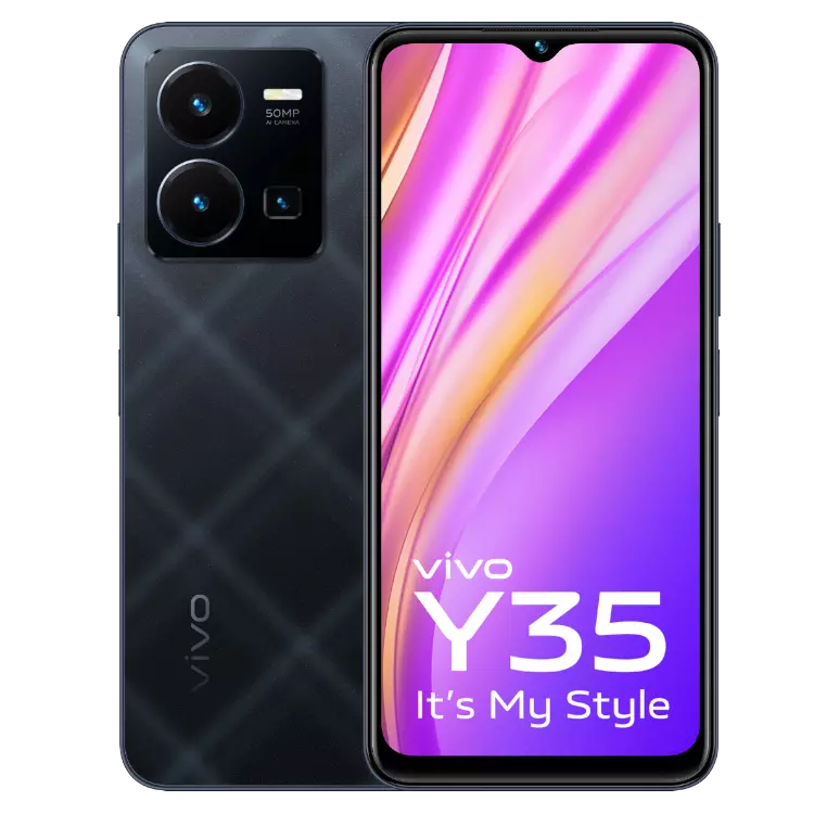 VIVO Y35 agate black front back