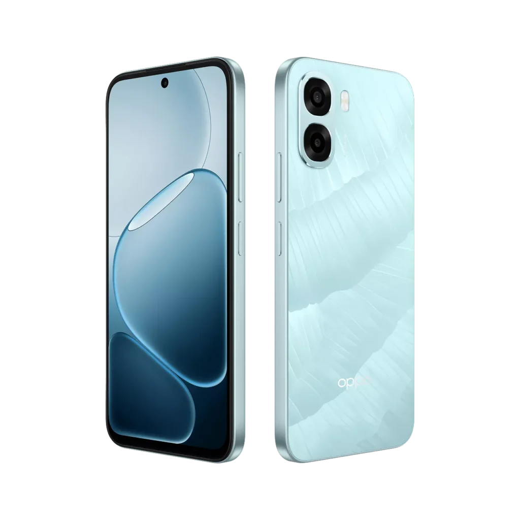 OPPO A6X 4G Ice Blue Front Back inclined