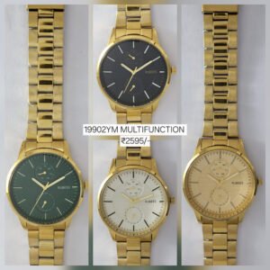 RUBEES 19902YM MULTIFUNCTION(G) Gents Gold Metal Strap Wrist Watch