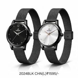RUBEES 2024BLK CHN(L) Ladies Black Mesh Strap Wrist Watch