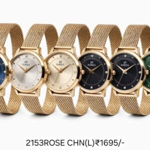 RUBEES 2153ROSE CHN(L) Ladies Gold Mesh Strap Wrist Watch