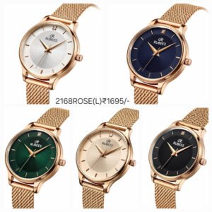 RUBEES 2168ROSE(L) Ladies Rose Gold Mesh Strap Wrist Watch