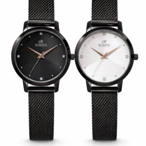 RUBEES 2201BLK(L) Ladies Black Mesh Strap Wrist Watch