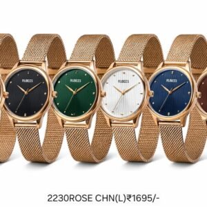 RUBEES 2230ROSE CHN(L) Ladies Rose Gold Mesh Strap Wrist Watch