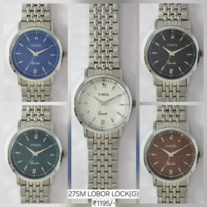 RUBEES 27SM LOBOR LOCK(G) Gents Silver Metal Strap Wrist Watch