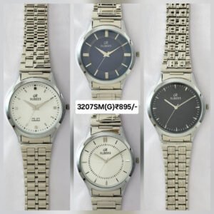 RUBEES 3207SM(G) Gents Silver Metal Strap Wrist Watch