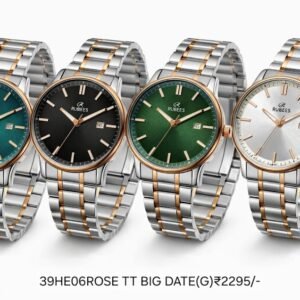 RUBEES 39HE06SM BIG DATE(G) Gents Silver Metal Strap Wrist Watch