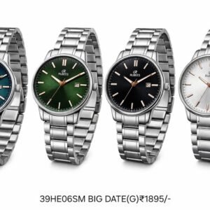 RUBEES 39HE06SM BIG DATE(G) Gents Silver Metal Strap Wrist Watch