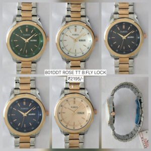 RUBEES 801DDT ROSE TT B:FLY LOCK(G) Gents Two‑Tone Metal Strap Wrist Watch