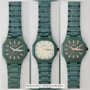 RUBEES RARX03DDT GREEN(G) Gents Metal Belt Day Date Wrist Watch