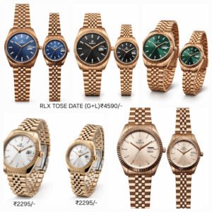 RUBEES RLX TOSE DATE (G+L) Matching Gold‑Tone Couple Watches