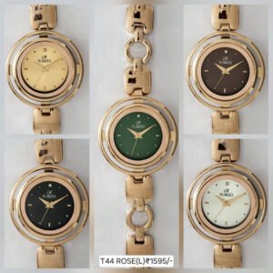 RUBEES T44 ROSE Ladies Gold Designer Chain Wrist Watch